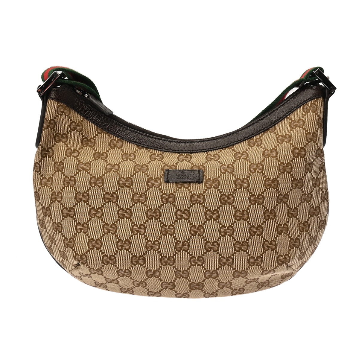 グッチ GUCCI ショルダーバッグ ベージュ/エボニー/ブラウン 181092・002123 GGキャンバス/レザー ユニセックス ショルダーバッグ グッチ ショルダーバッグ バック ブランド 【ローン48回払い無金利】【中古】｜ウォッチニアン ブランド品専門店