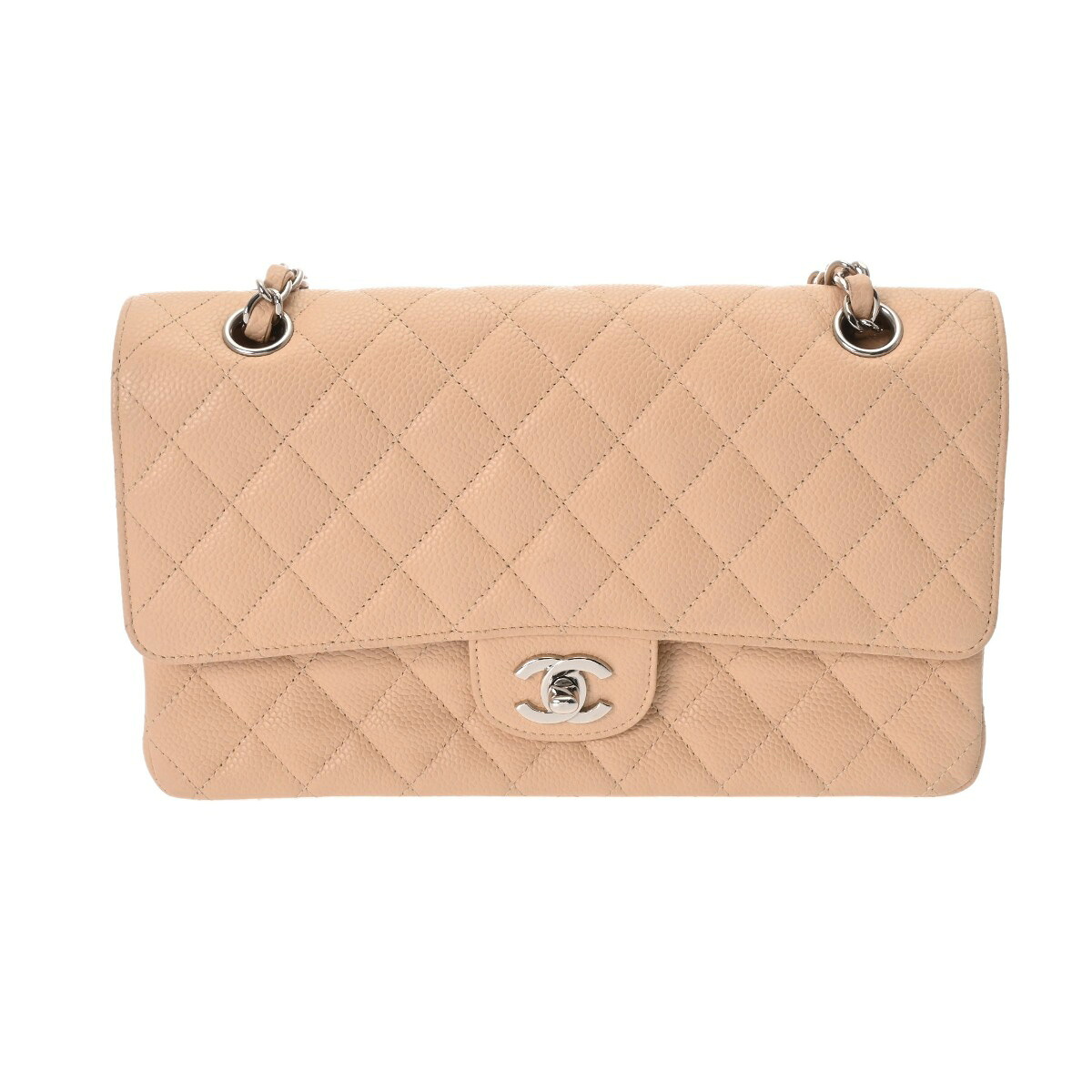 【～7/26 最大5万円クーポン】シャネル CHANEL マトラッセ WフラップWチェーンショルダー 25cm ベージュ A01112 キャビアスキン レディース ショルダーバッグ chanel シャネル バッグ バック ブランド 【ローン48回払い無金利】【中古】｜ウォッチニアン ブランド品専門店