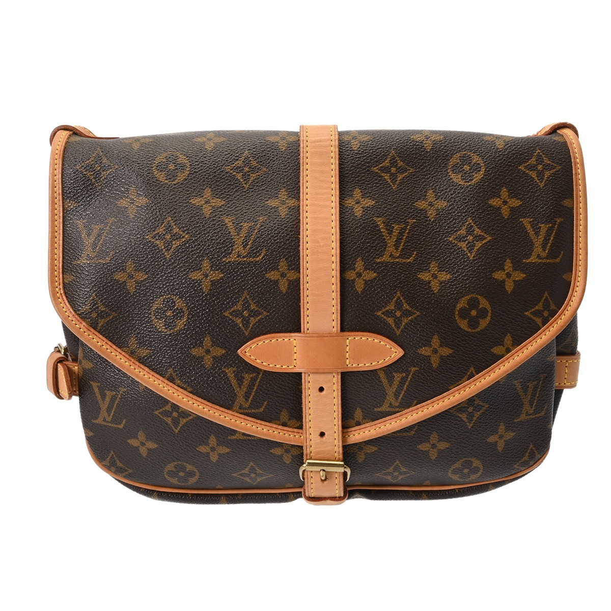 ルイ ヴィトン LOUIS VUITTON モノグラム ソミュール 30 ブラウン M42256 モノグラムキャンバス レディース ショルダーバッグ ヴィトンバッグ バック ブランド 【ローン48回払い無金利】【中古】