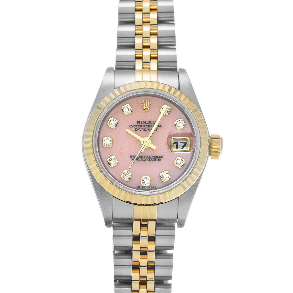 KC Shopさま専用　ROLEXOH済みデイトジャスト10Pダイヤ レディース ロレックス ROLEX デイトジャスト レディース 179171G ピンク