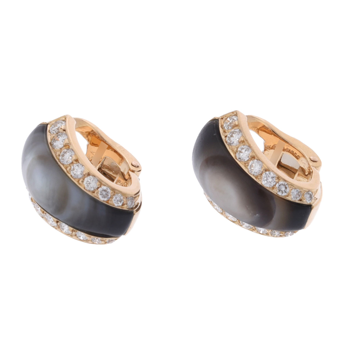 ヴァン クリーフ&アーペル Van Cleef & Arpels イヤリング 18Kイエローゴールド YG ブラックマザーオブパール/ダイヤモンド レディース イヤリング ヴァン クリーフ&アーペル 【ローン48回払い無金利】【中古】