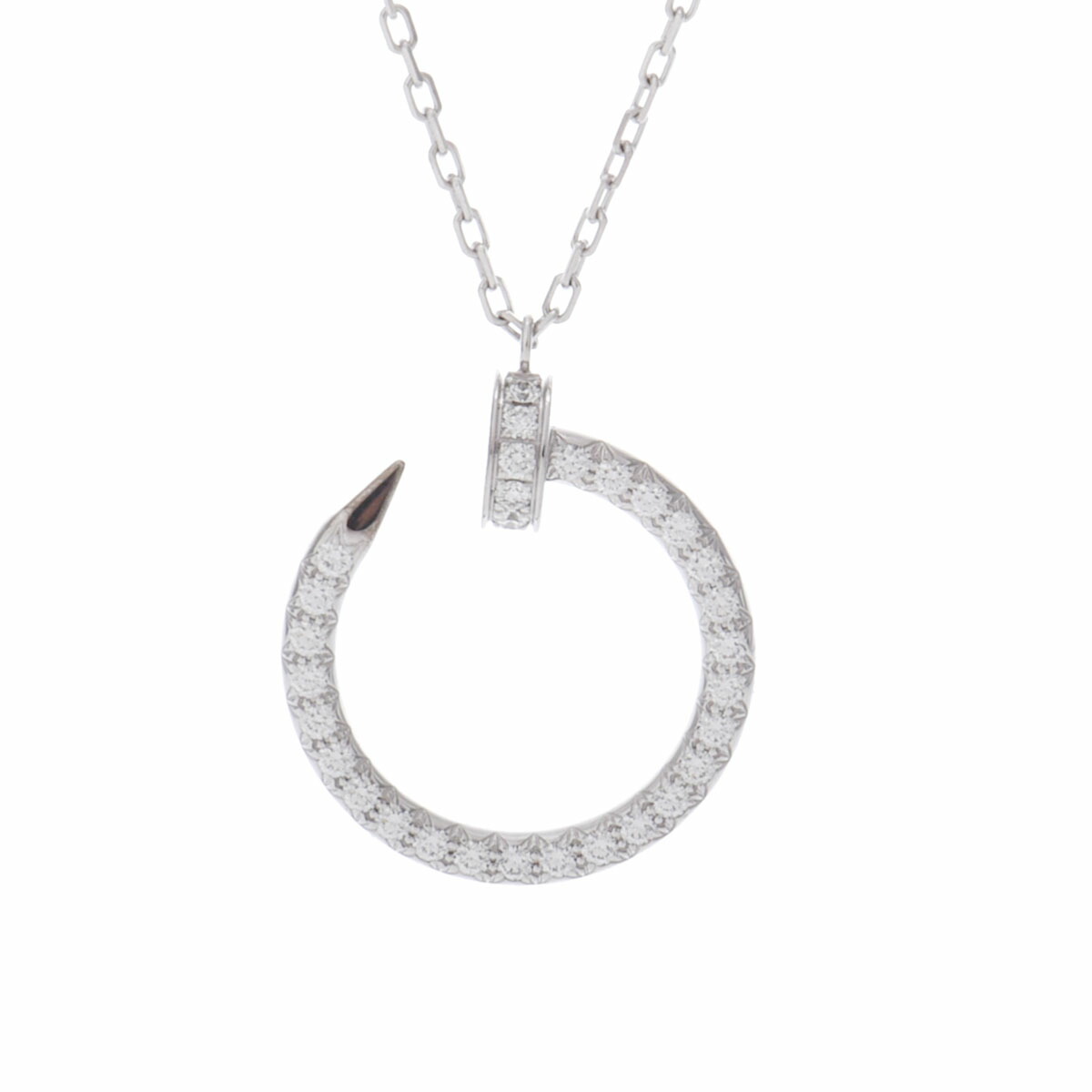 カルティエ CARTIER ジュストアンクル ネックレス K18ホワイトゴールド WG ダイヤモンド レディース ネックレス カルティエ 【ローン48回払い無金利】【中古】
