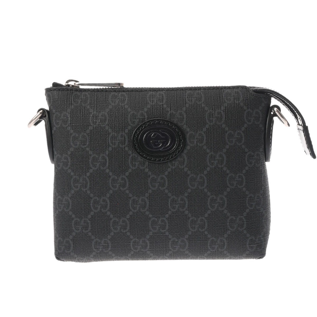 グッチ GUCCI インターロッキング G ブラック 723306 498879 GGスプリームキャンバス/レザー レディース ショルダーバッグ グッチ ショルダーバッグ バック ブランド 【ローン48回払い無金利】【中古】