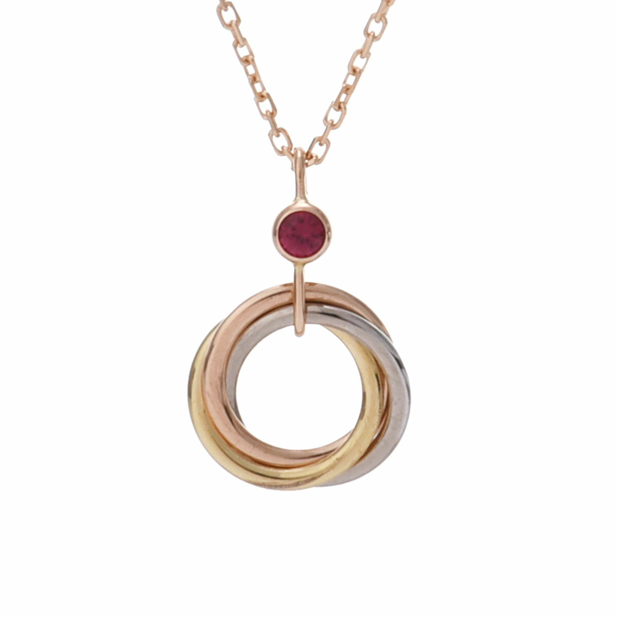 カルティエ CARTIER ベビートリニティ ネックレス K18イエローゴールド YG/K18ピンクゴールド PG/K18ホワイトゴールド ルビー レディース ネックレス カルティエ 【ローン48回払い無金利】【中古】