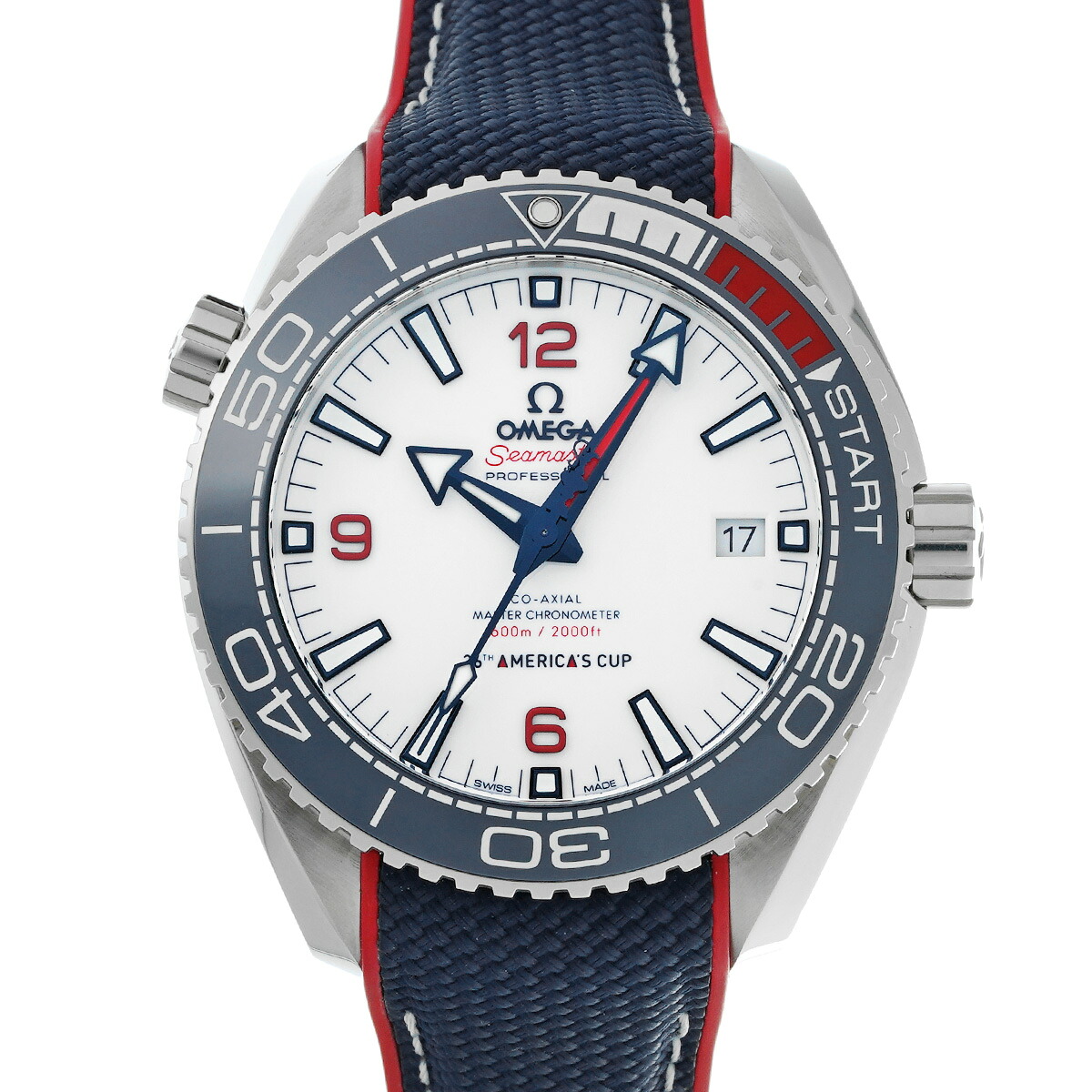 オメガ OMEGA シーマスター プラネットオーシャン 600 コーアクシャル マスタークロノメーター アメリカズカップ 215.32.43.21.04.001 ホワイト メンズ 腕時計 オメガ 時計 高級腕時計 ブランド 【ローン48回払い無金利】【中古】