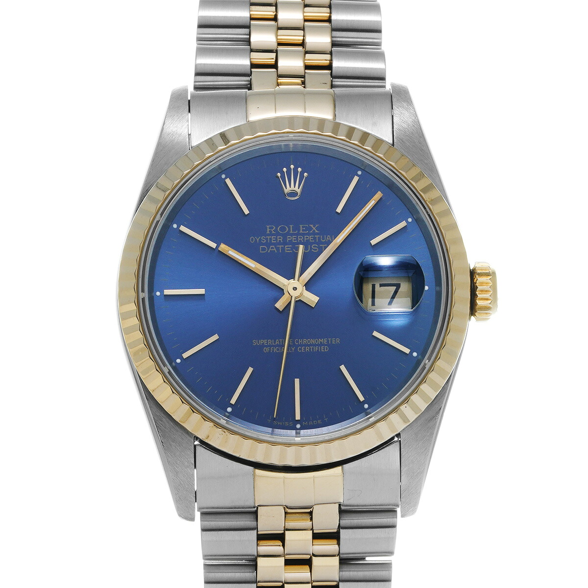 ロレックス ROLEX デイトジャスト 16233 S番(1994年頃製造) ブルー メンズ 腕時計 ロレックス 時計 高級腕時計 ブランド 【ローン48回払い無金利】【中古】