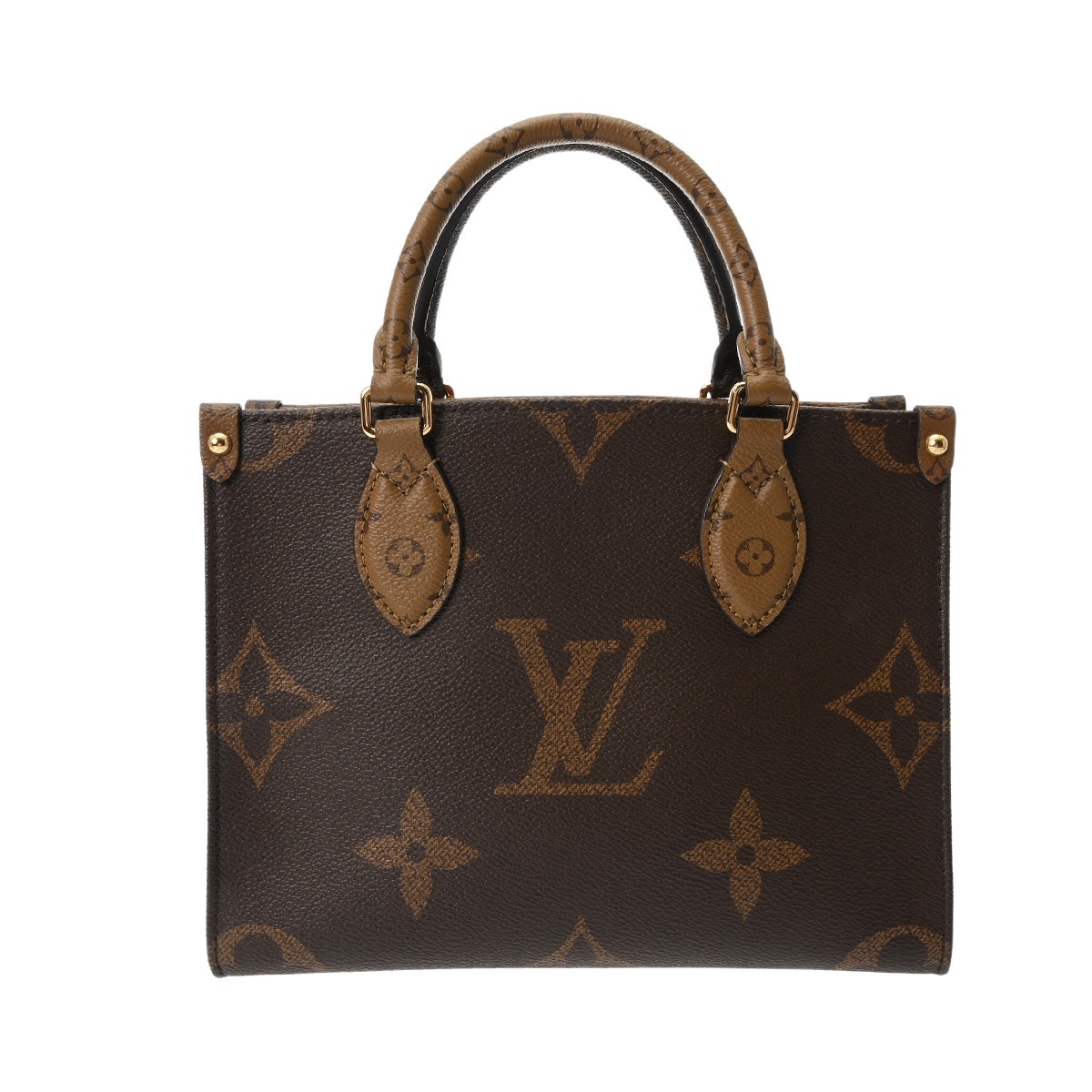 ルイ ヴィトン LOUIS VUITTON モノグラムリバース オンザゴー PM 2WAY ブラウン M46373 モノグラムキャンバス レディース ハンドバッグ ヴィトンバッグ バック ブランド 【ローン48回払い無金利】【中古】