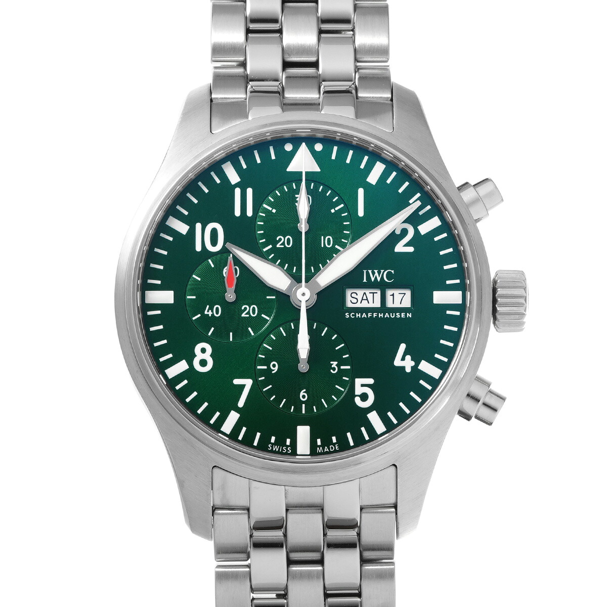 IWC パイロットウォッチ クロノグラフ レーシンググリーン IW377726 グリーン メンズ 腕時計 IWC 時計 高級腕時計 ブランド 【ローン48回払い無金利】【中古】