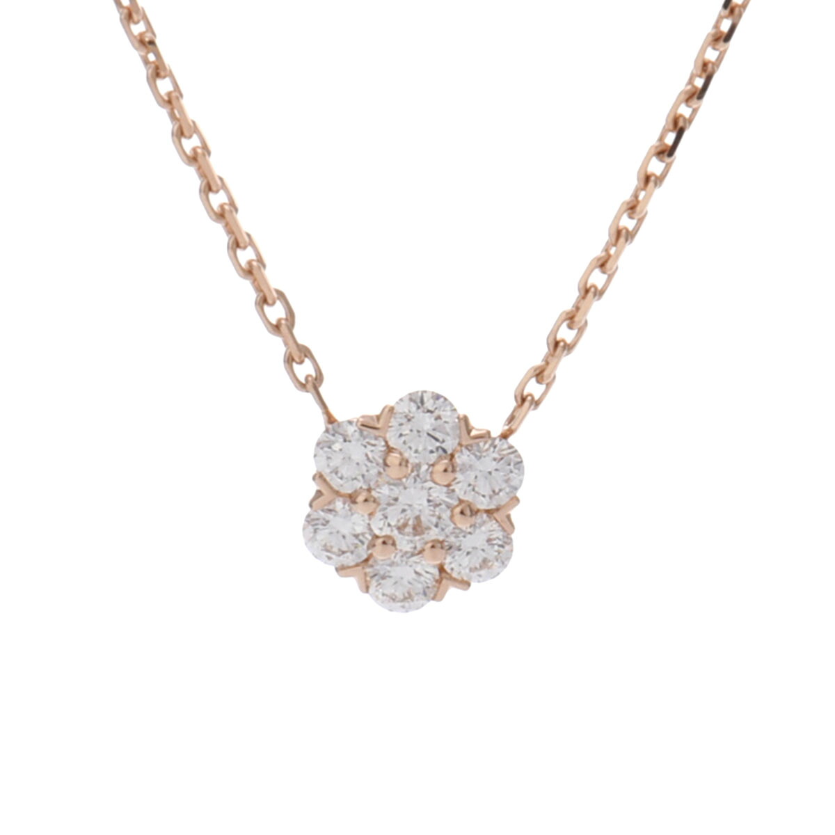 【～7/26 最大5万円クーポン】ヴァン クリーフ&アーペル Van Cleef & Arpels フルーレット ネックレス スモール VCARPEBC00 K18ピンクゴールド PG ダイヤモンド レディース ネックレス ヴァン クリーフ&アーペル 【ローン48回払い無金利】【中古】｜ウォッチニアン ブランド品専門店