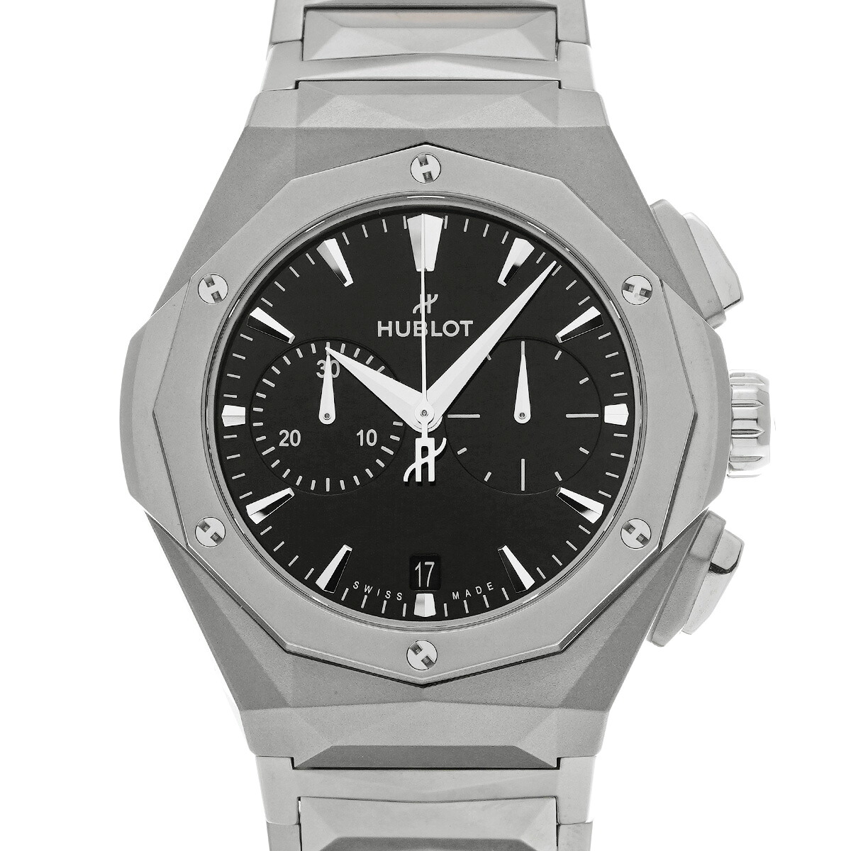 ウブロ HUBLOT クラシックフュージョン クロノグラフ オーリンスキー フルチタニウム 549.NI.1270.NI.ORL23 ブラック メンズ 腕時計 ウブロ 時計 高級腕時計 ブランド 【ローン48回払い無金利】【中古】
