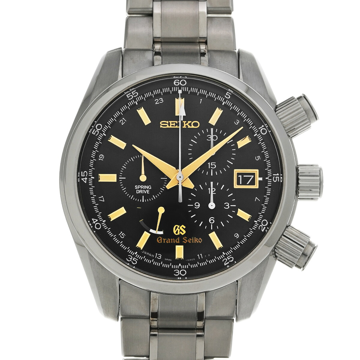 グランドセイコー Grand Seiko スプリングドライブ クロノグラフ GMT SBGC005 ブラック メンズ 腕時計 グランドセイコー 時計 高級腕時計 ブランド 【ローン48回払い無金利】【中古】