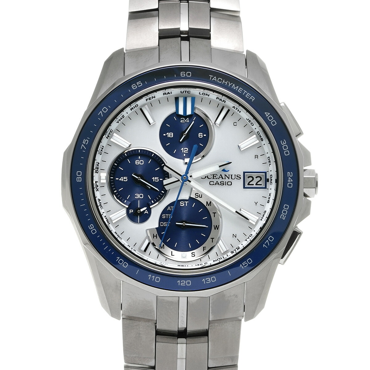 カシオ CASIO オシアナス マンタ OCW-S7000D-7AJF ホワイト メンズ 腕時計 カシオ 時計 高級腕時計 ブランド 【ローン48回払い無金利】【中古】