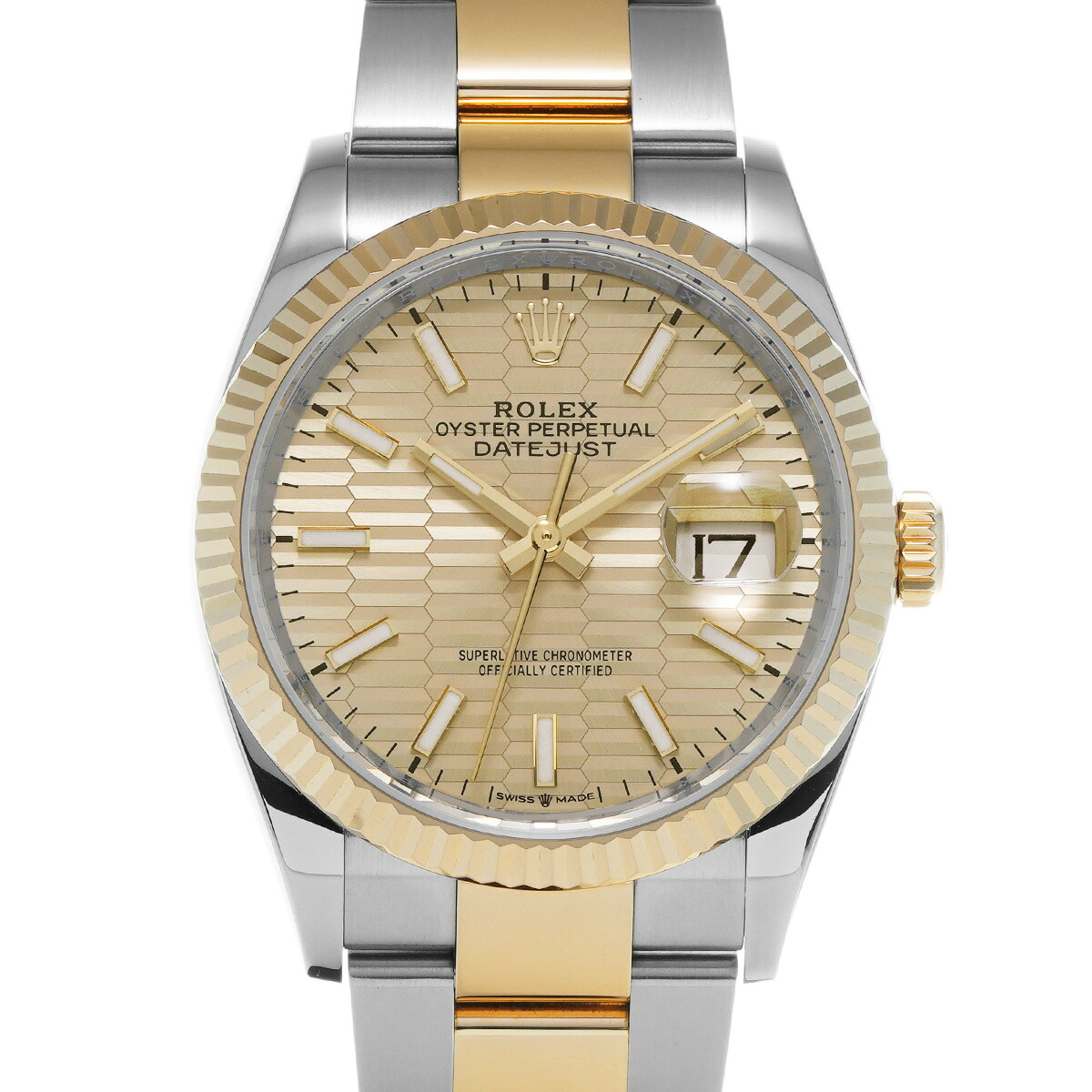 【～7/26 最大5万円クーポン】ロレックス ROLEX デイトジャスト 36 126233 ランダムシリアル ゴールデン フルーテッドモチーフ メンズ 腕時計 ロレックス 時計 高級腕時計 ブランド 【ローン48回払い無金利】【中古】｜ウォッチニアン ブランド品専門店