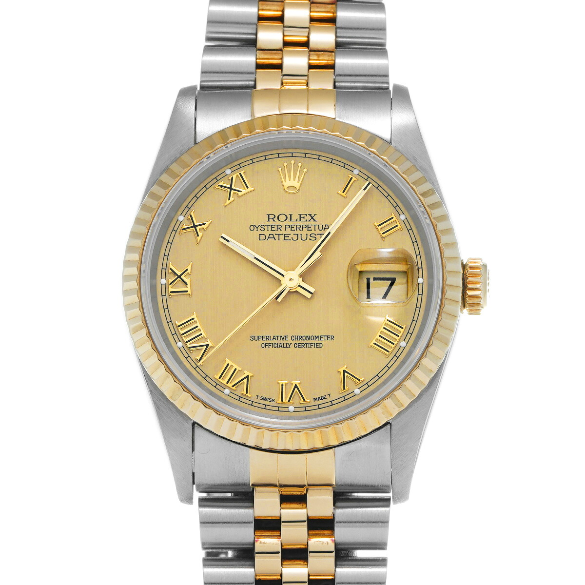 ロレックス ROLEX デイトジャスト 16233 W番(1996年頃製造) シャンパン メンズ 腕時計 ロレックス 時計 高級腕時計 ブランド 【ローン48回払い無金利】【中古】