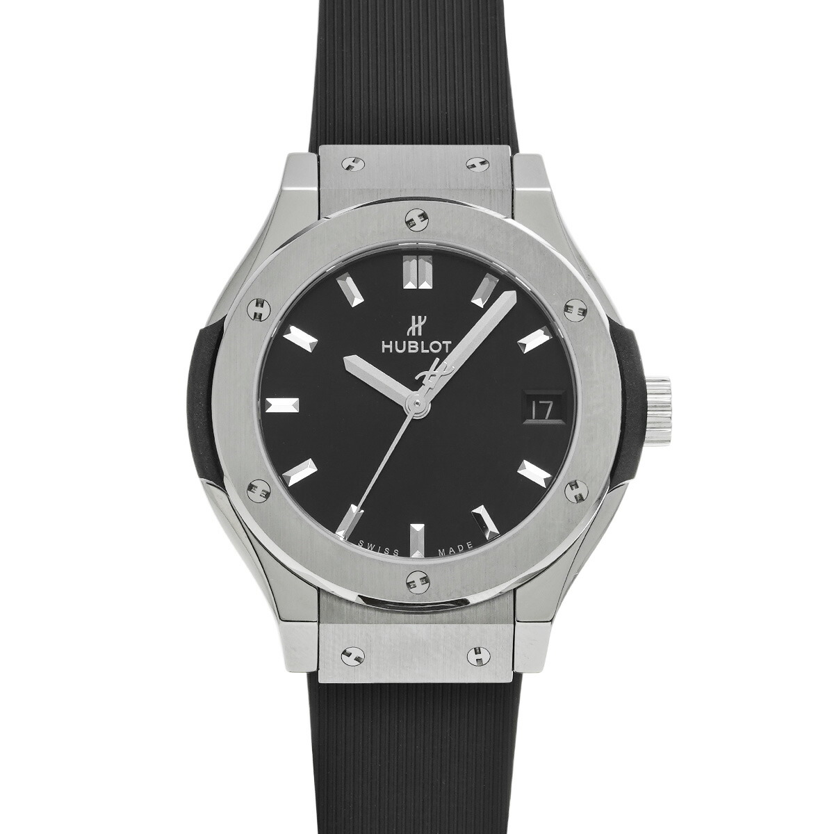 ウブロ HUBLOT クラシックフュージョン チタニウム 581.NX.1470.RX ブラック レディース 腕時計 ウブロ 時計 高級腕時計 ブランド 【ローン48回払い無金利】【中古】
