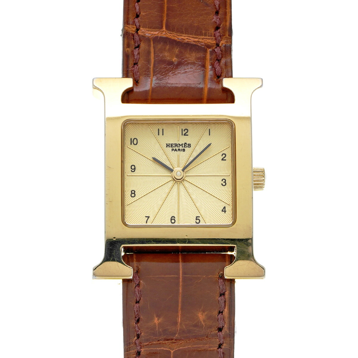 希少 エルメス HERMES ウィンザー 腕時計 コンビ ボルドー文字盤