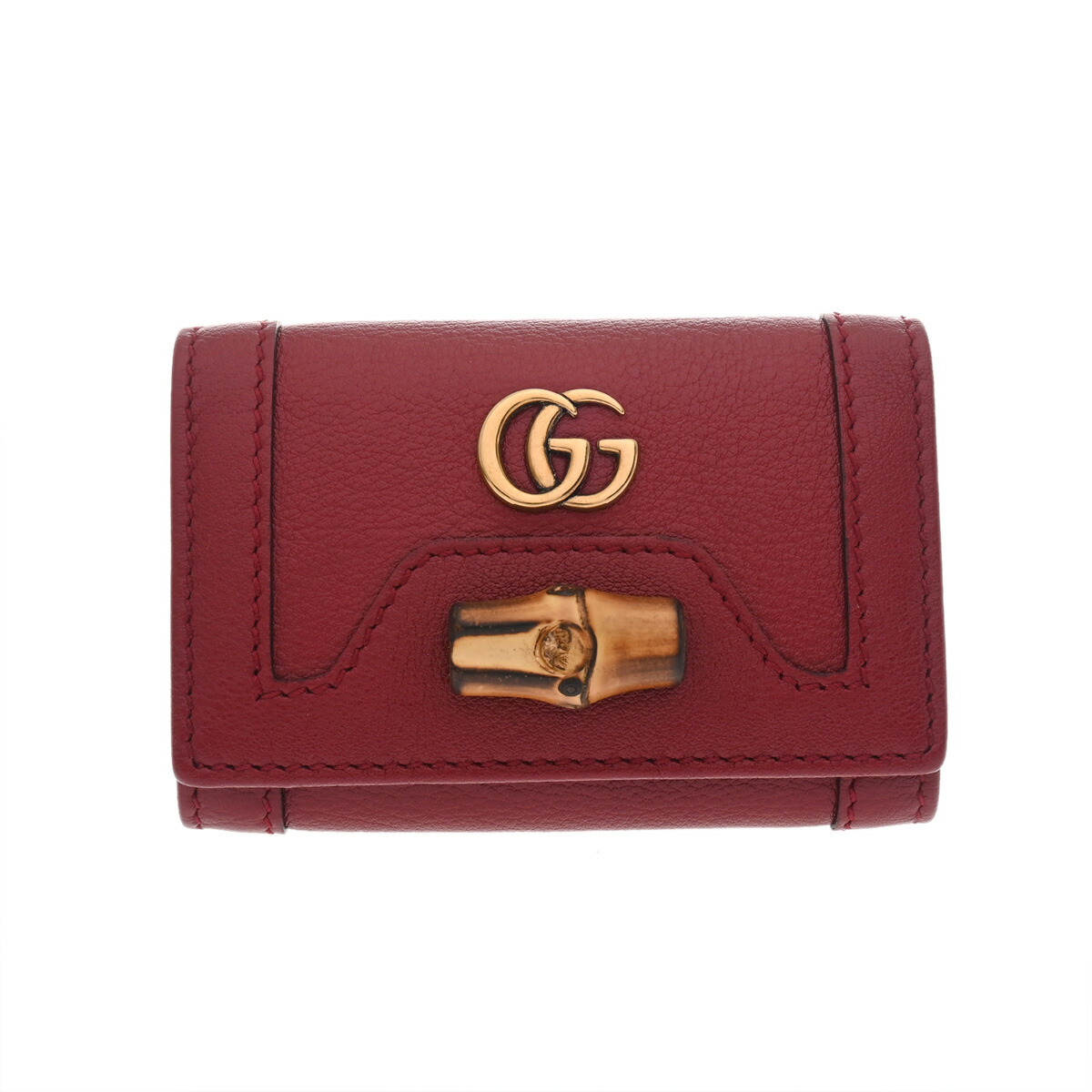 グッチ GUCCI GGマーモント レッド 658636 レザー/バンブー レディース キーケース グッチ 【ローン48回払い無金利】【中古】 16,775円