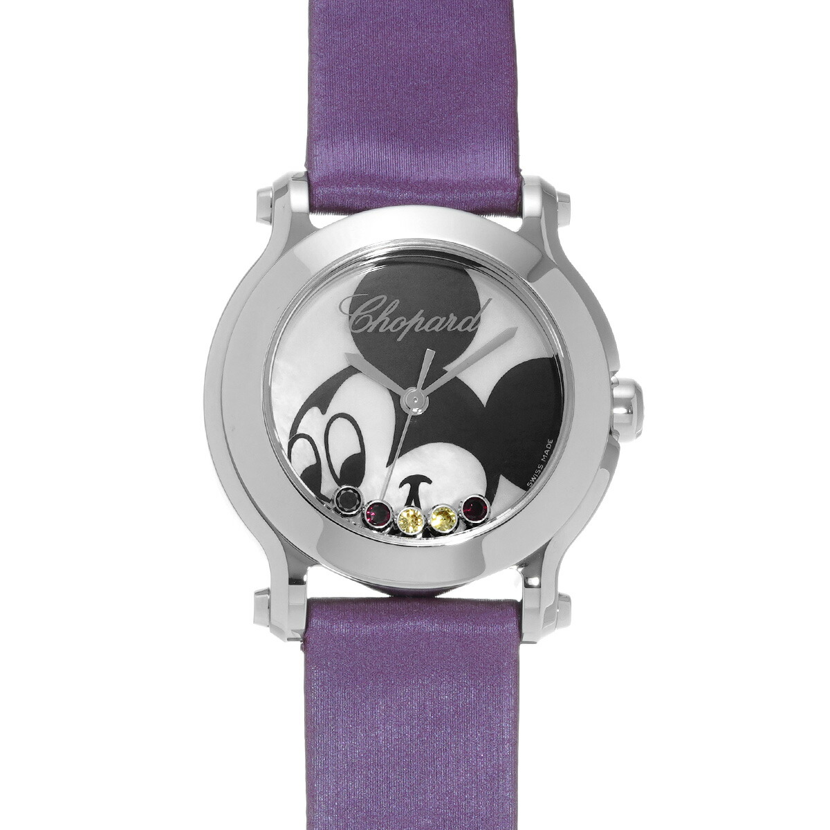 ショパール Chopard ハッピー ミッキー 27/8509 ホワイトシェル/ムービングサファイア レディース 腕時計 ショパール 時計 高級腕時計 ブランド 【ローン48回払い無金利】【中古】