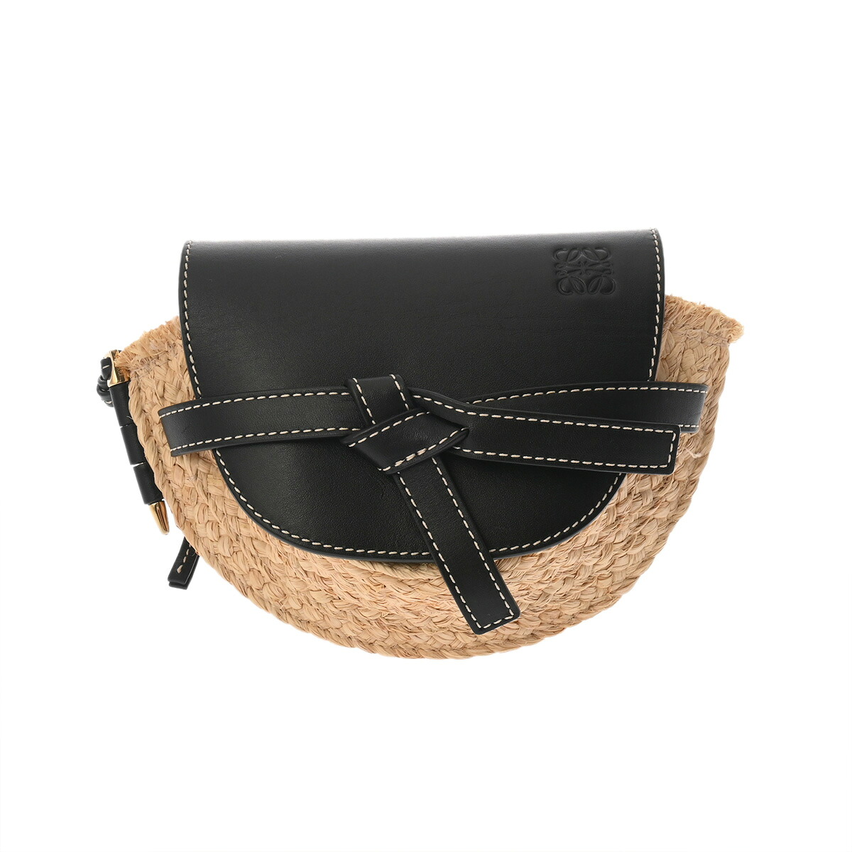 ロエベ LOEWE ゲートバッグ スモール ナチュラル/ブラック 321.54.T20 ラフィア/カーフ レディース ショルダーバッグ ロエベ ショルダーバッグ バック ブランド 【ローン48回払い無金利】【中古】