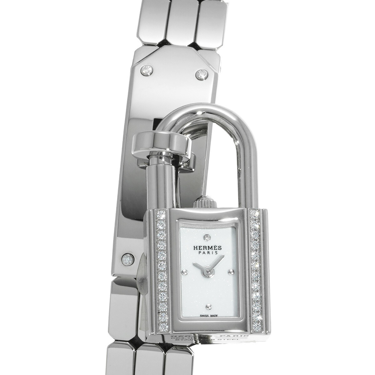 エルメス HERMES ケリーウォッチ ダイヤ KE4.130 ホワイト レディース 腕時計 エルメス 時計 高級腕時計 ブランド 【ローン48回払い無金利】【中古】