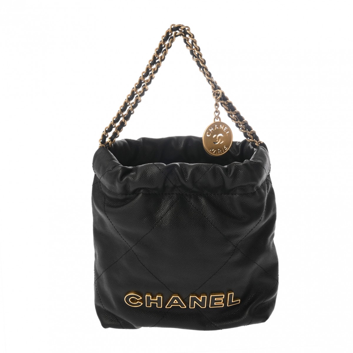 シャネル CHANEL ミニ ハンドバッグ CHANEL 22 ブラック AS3980 グレインドカーフスキン レディース ハンドバッグ chanel シャネル バッグ バック ブランド 【ローン48回払い無金利】【中古】