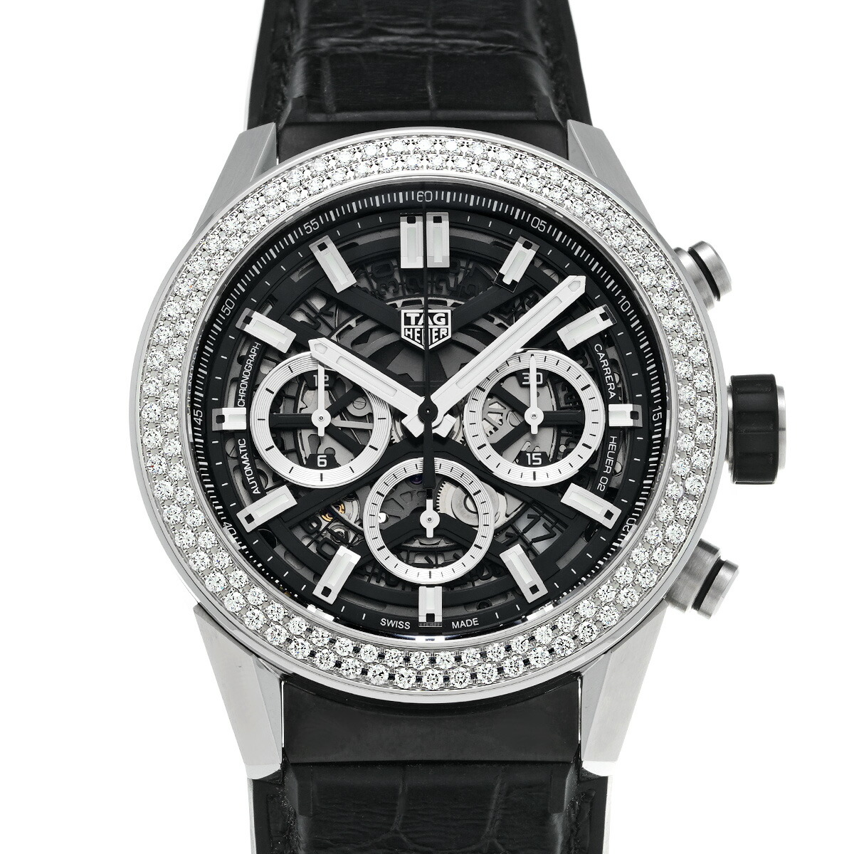 タグ ホイヤー TAG HEUER カレラ キャリバーホイヤー02 クロノグラフ CBG2A12.FC6450 ブラック メンズ 腕時計 タグ ホイヤー 時計 高級腕時計 ブランド 【ローン48回払い無金利】【中古】 1,098,000円