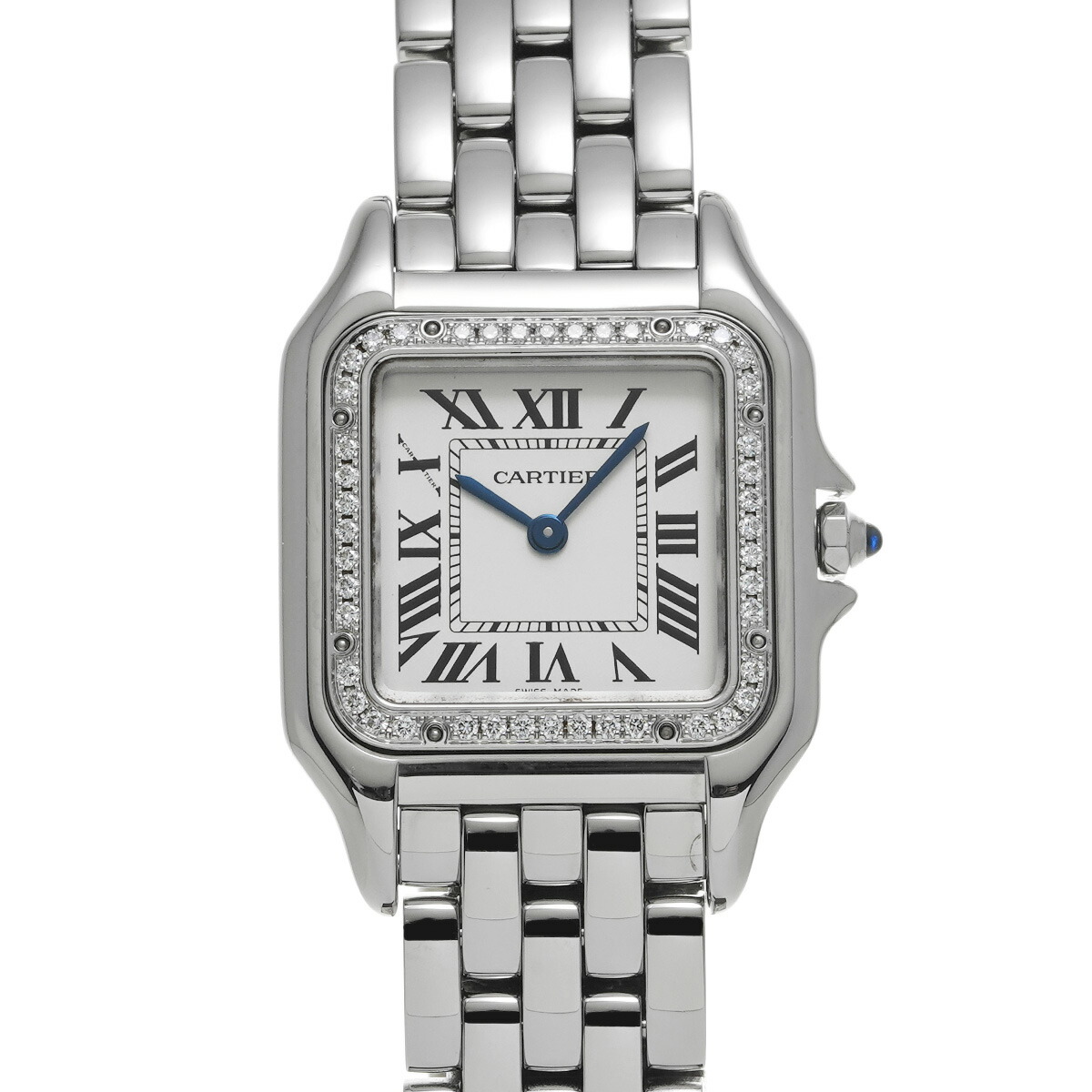 Cartier カルティエ パンテール ベルト シルバー ブラック 12 Cartier（カルティエ） 未使用 パンテール バックル レザー ベルト 革