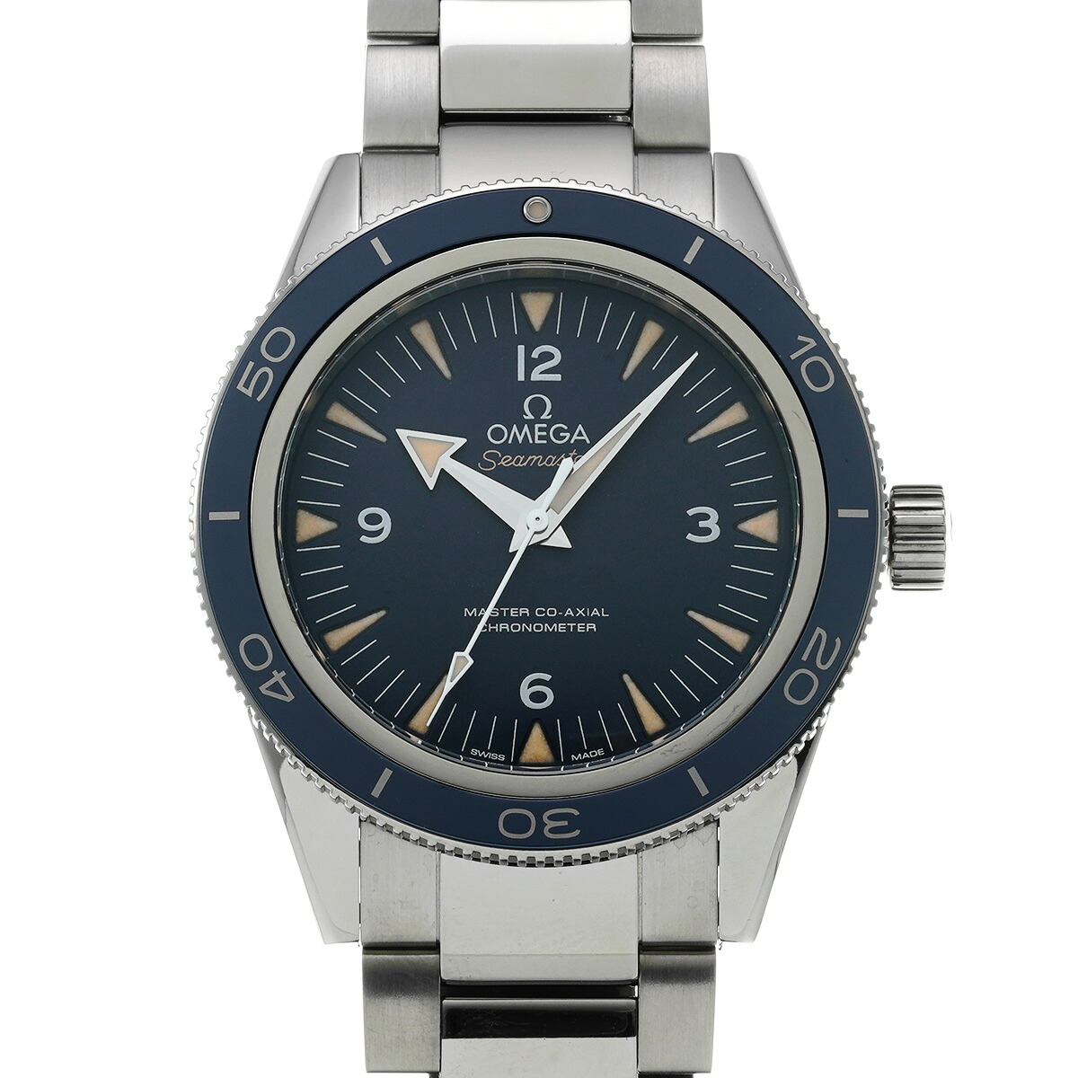 オメガ OMEGA シーマスター 300 マスターコーアクシャル 233.90.41.21.03.001 ブルー メンズ 腕時計 オメガ 時計 高級腕時計 ブランド 【ローン48回払い無金利】【中古】