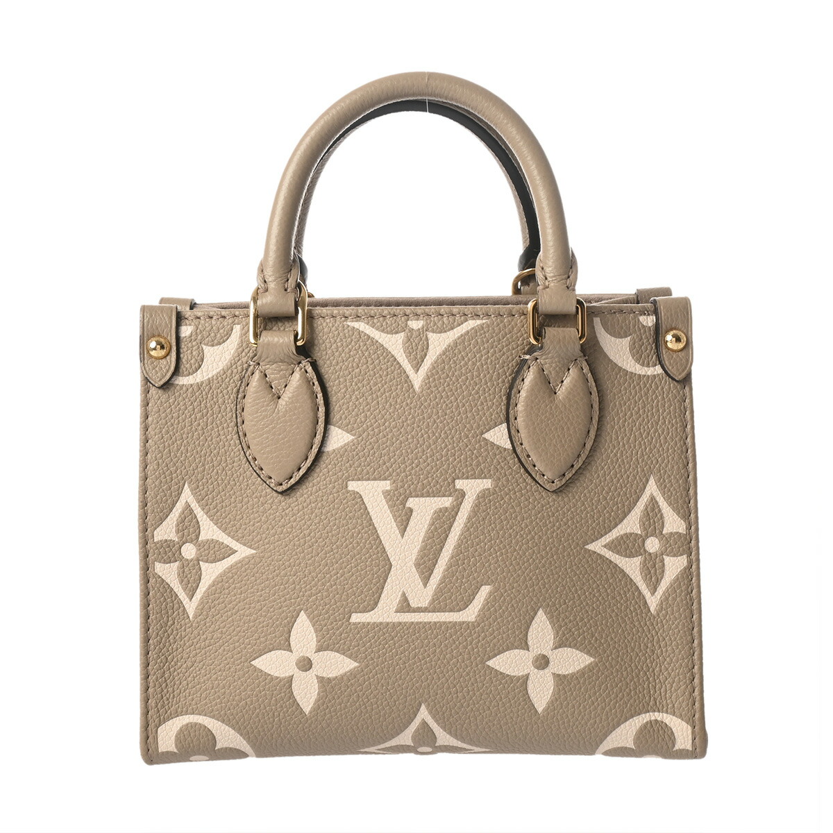 ルイ ヴィトン LOUIS VUITTON バイカラーモノグラムアンプラント オンザゴー BB 2WAY トゥルトレール/クレーム M47054 レザー レディース ハンドバッグ ヴィトンバッグ バック ブランド 【ローン48回払い無金利】【中古】