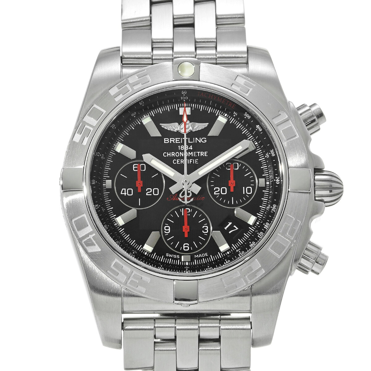ブライトリング BREITLING クロノマット 44 AB0111 ブラック メンズ 腕時計 ブライトリング 時計 高級腕時計 ブランド 【ローン48回払い無金利】【中古】