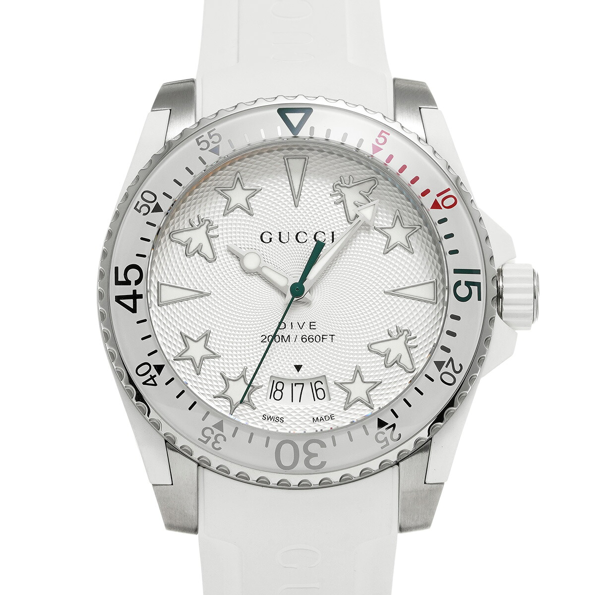 【~7/26 最大5万円クーポン】グッチ GUCCI ダイブ YA136337 ホワイト メンズ 腕時計 グッチ 時計 高級腕時計 ブランド 【ローン48回払い無金利】【中古】|ウォッチニアン ブランド品専門店