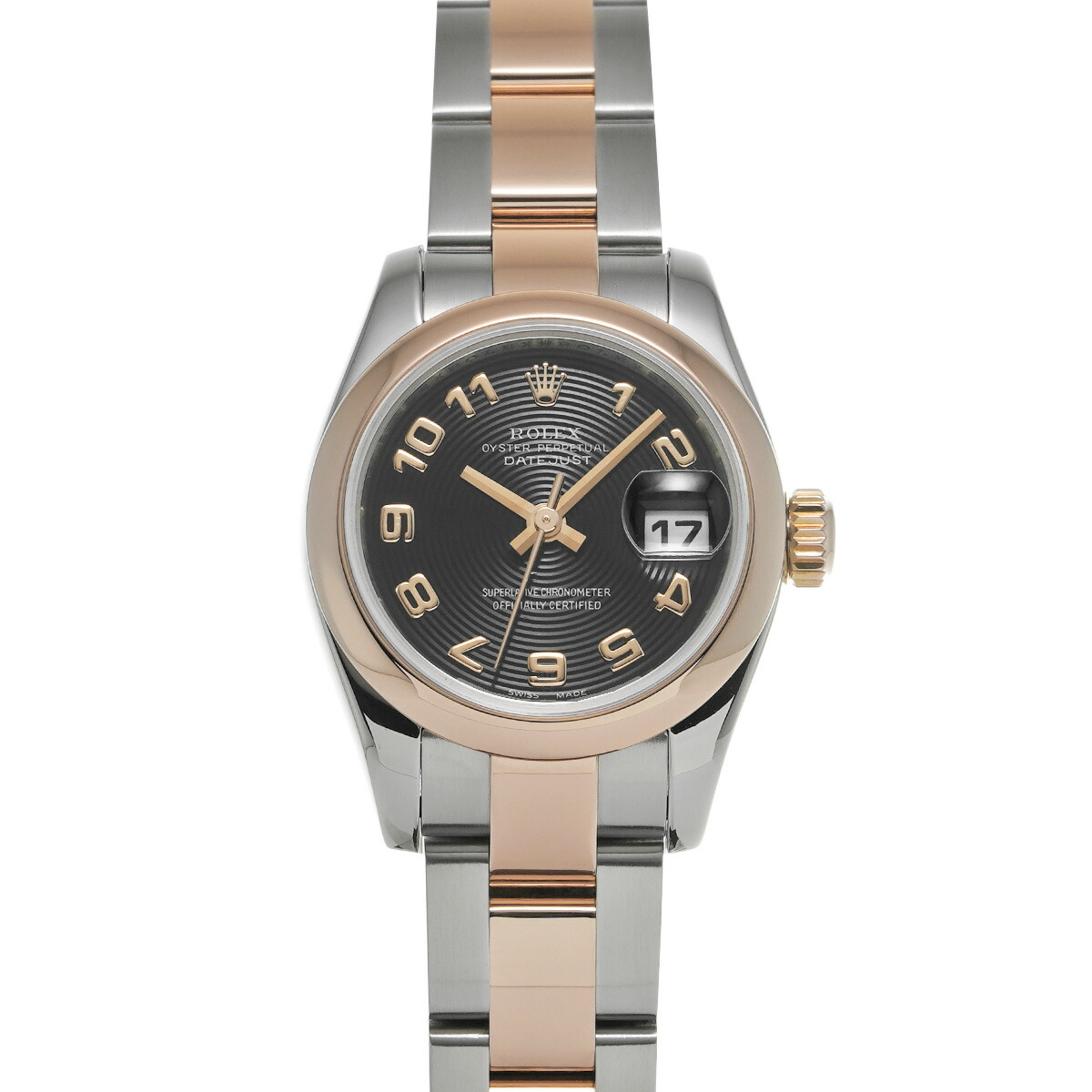 ロレックス ROLEX デイトジャスト 179161 D番(2006年頃製造) ブラックコンセントリック レディース 腕時計 ロレックス 時計 高級腕時計 ブランド 【ローン48回払い無金利】【中古】