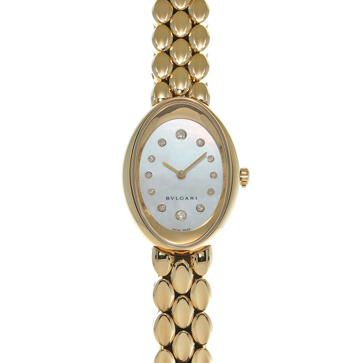 ブルガリ　K18 ダイヤの腕時計　オーバル　金無垢　ジュエリーウォッチ ブルガリ K18 ダイヤの腕時計 オーバル 金無垢 ジュエリーウォッチ