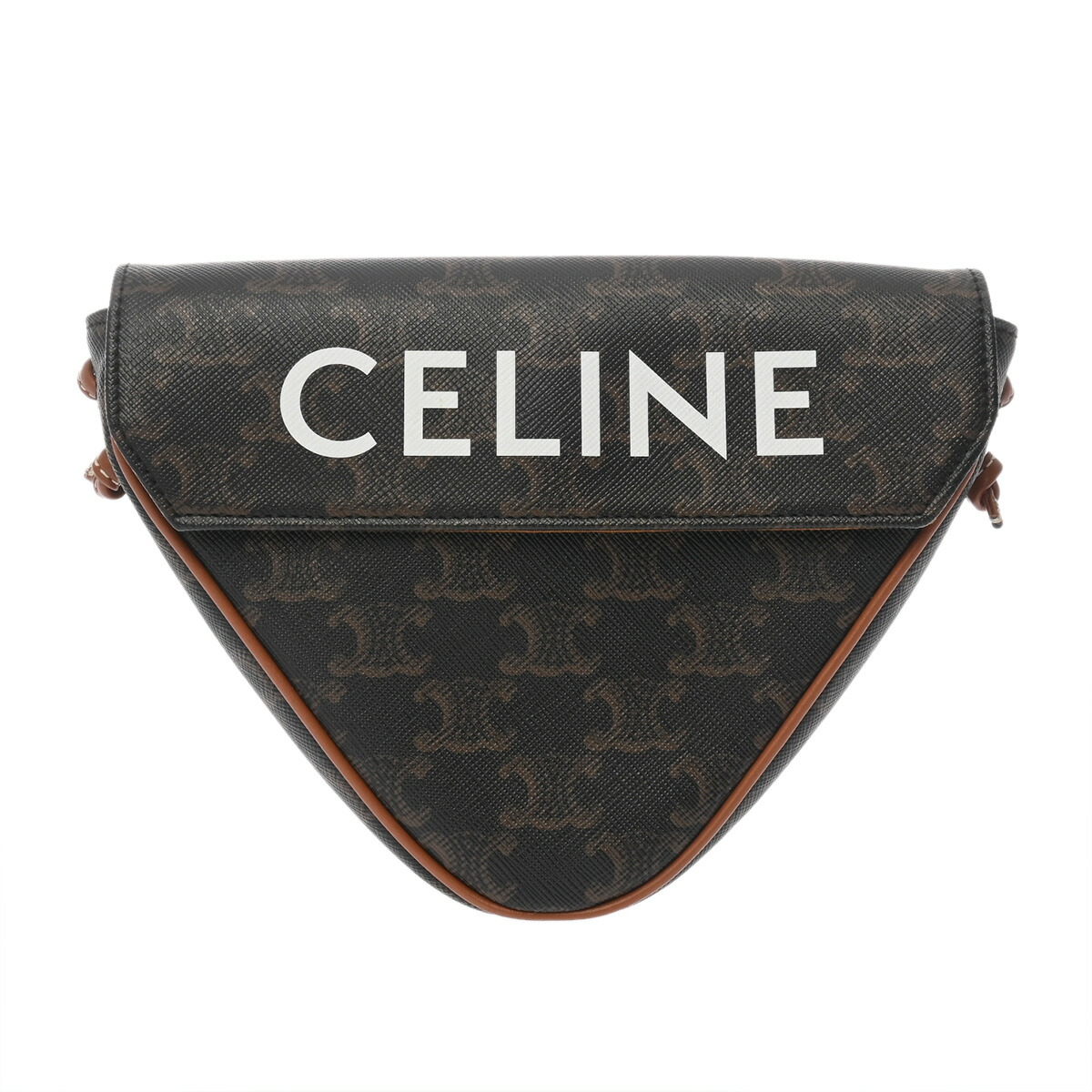 セリーヌ CELINE トライアングルバッグ タン 195902BZK.04LI トリオンフ キャンバス レディース ショルダーバッグ セリーヌ ショルダーバッグ バック ブランド 【ローン48回払い無金利】【中古】