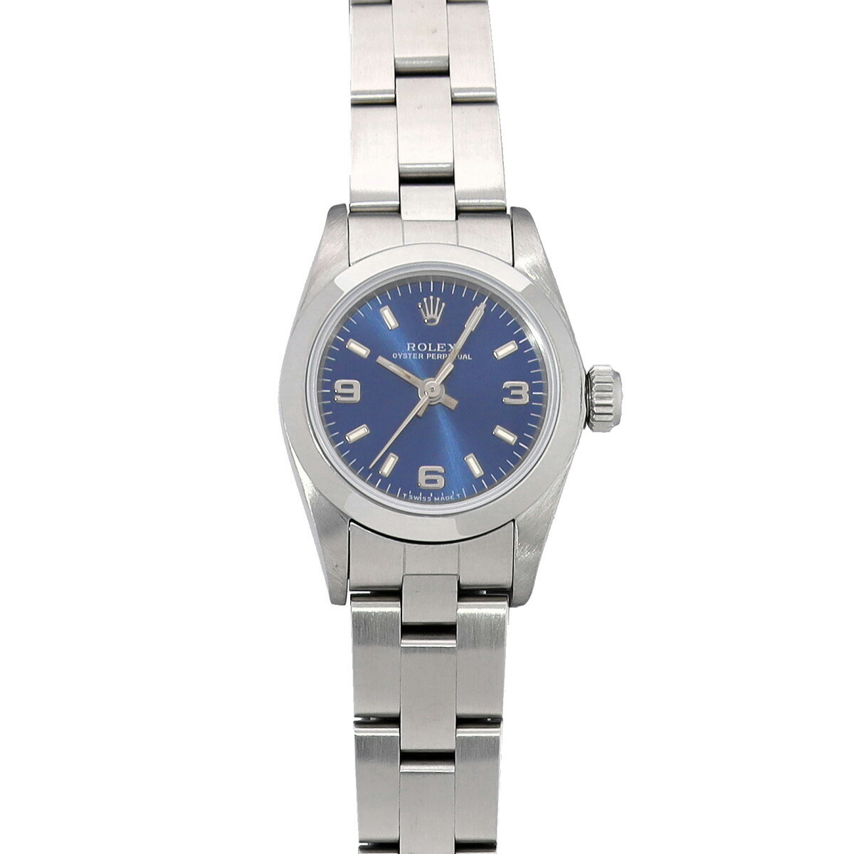 ロレックス ROLEX オイスターパーペチュアル 67180 W番(1995年頃製造) ブルー レディース 腕時計 ロレックス 時計 高級腕時計 ブランド 【ローン48回払い無金利】【中古】