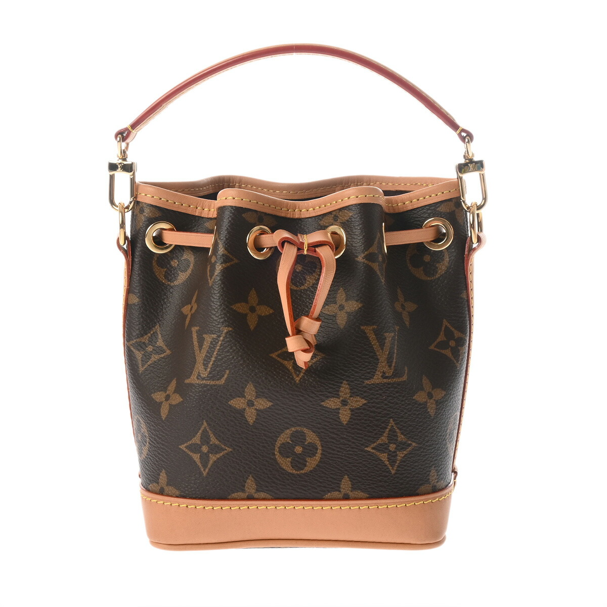 【～4/17 最大5万円クーポン】ルイ ヴィトン LOUIS VUITTON モノグラム ナノ ノエ ブラウン M81266 モノグラムキャンバス レディース ショルダーバッグ ヴィトンバッグ バック ブランド 【ローン48回払い無金利】【中古】