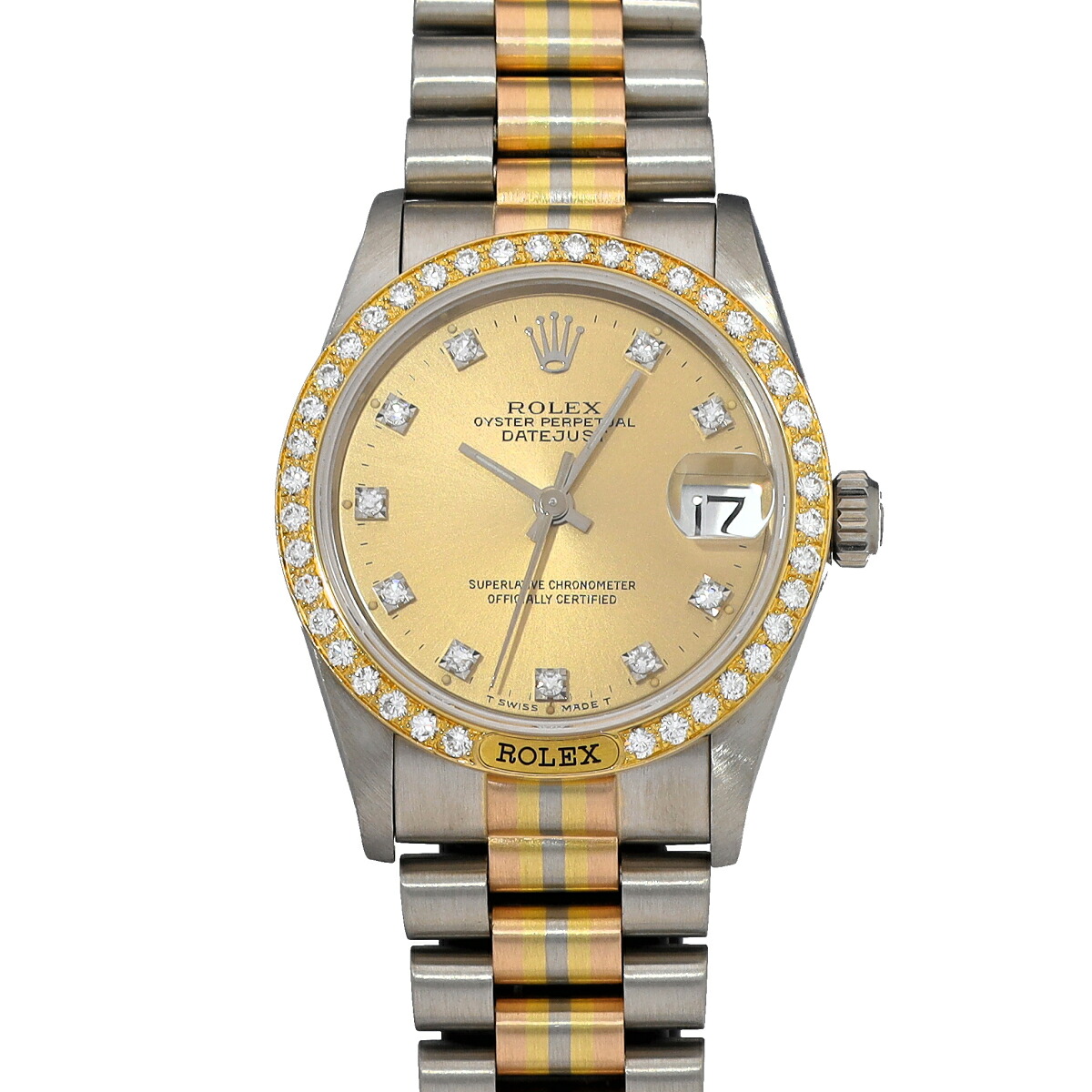 【~7/26 最大5万円クーポン】ロレックス ROLEX デイトジャスト トリドール 68149GBIC 88番台(1984~1985年頃製造) シャンパン/ダイヤモンド レディース 腕時計 ロレックス 時計 高級腕時計 ブランド 【ローン48回払い無金利】【中古】|ウォッチニアン ブランド品専門店