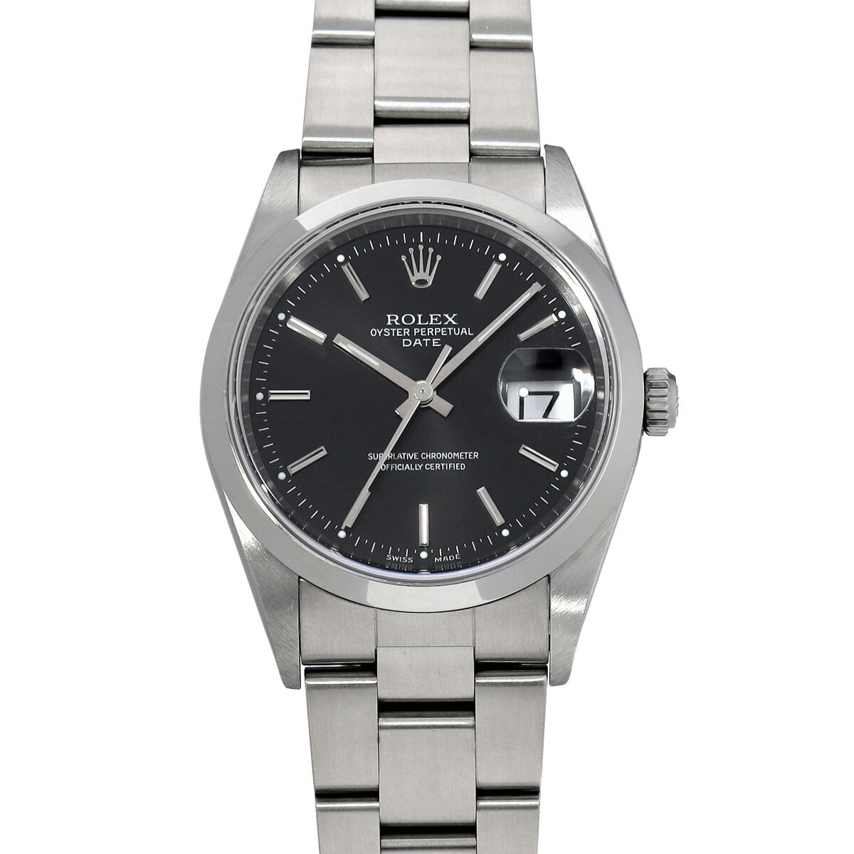 【~7/26 最大5万円クーポン】ロレックス ROLEX オイスターパーペチュアル デイト 15200 A番(1999年頃製造) ブラック メンズ 腕時計 ロレックス 時計 高級腕時計 ブランド 【ローン48回払い無金利】【中古】|ウォッチニアン ブランド品専門店
