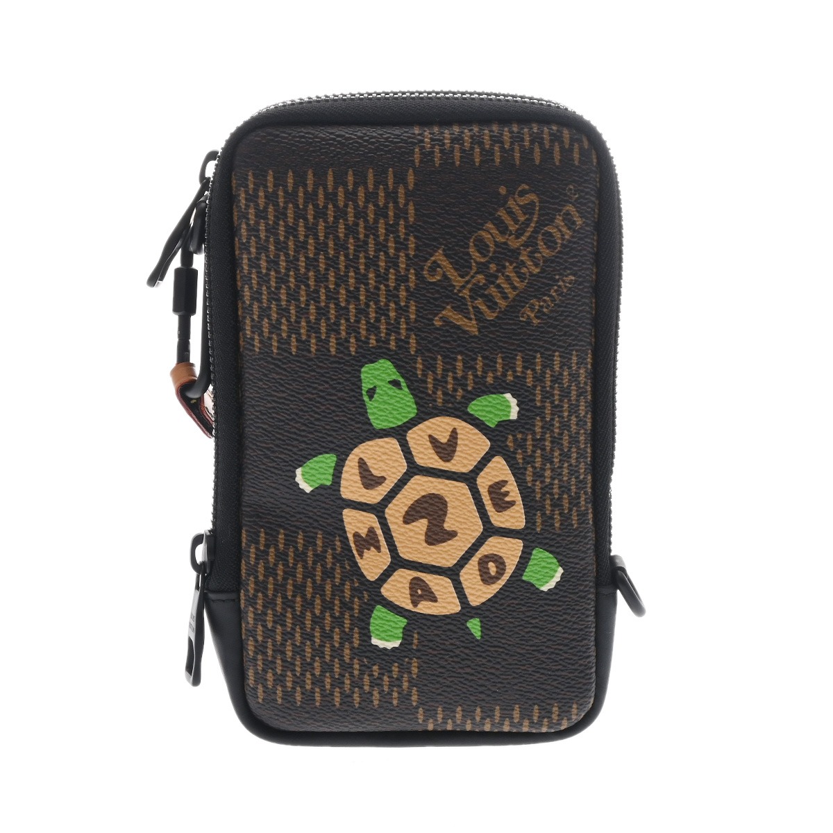 【～4/10 最大5万円クーポン】ルイ ヴィトン LOUIS VUITTON ダミエジャイアント ダブルフォンポーチ ブラウン N40377 ダミエキャンバス メンズ ショルダーバッグ ヴィトンバッグ バック ブランド 【ローン48回払い無金利】【中古】