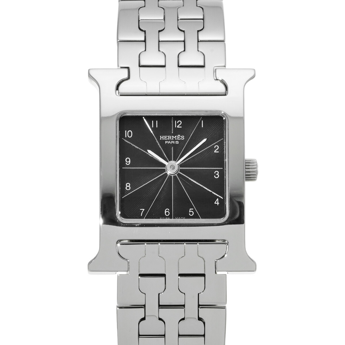 エルメス HERMES Hウォッチ HH1.210 ブラック レディース 腕時計 エルメス 時計 高級腕時計 ブランド 【ローン48回払い無金利】【中古】