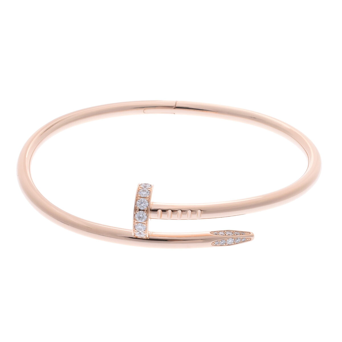 【～4/10 最大5万円クーポン】カルティエ CARTIER ジュストアンクル ブレスレット #17 K18ピンクゴールド PG ダイヤモンド レディース ブレスレット カルティエ 【ローン48回払い無金利】【中古】