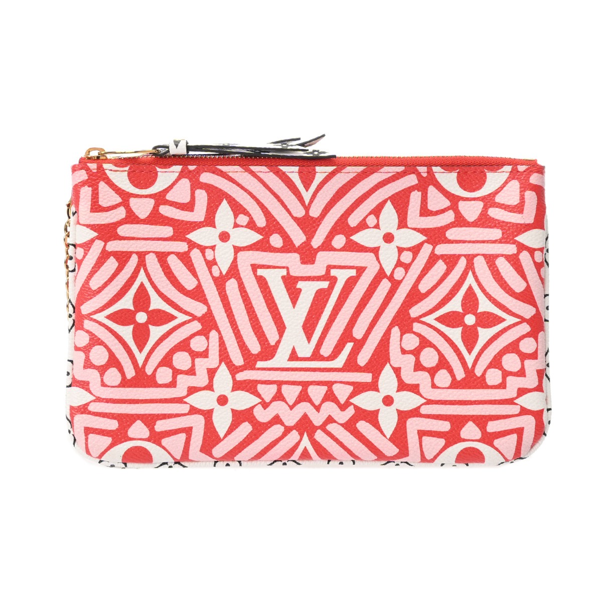 【～4/10 最大5万円クーポン】ルイ ヴィトン LOUIS VUITTON LVクラフティ ポシェットドゥーブルジップ クレーム/ルージュ モノグラムジャイアント レディース ショルダーバッグ ヴィトンバッグ バック ブランド 【ローン48回払い無金利】【中古】