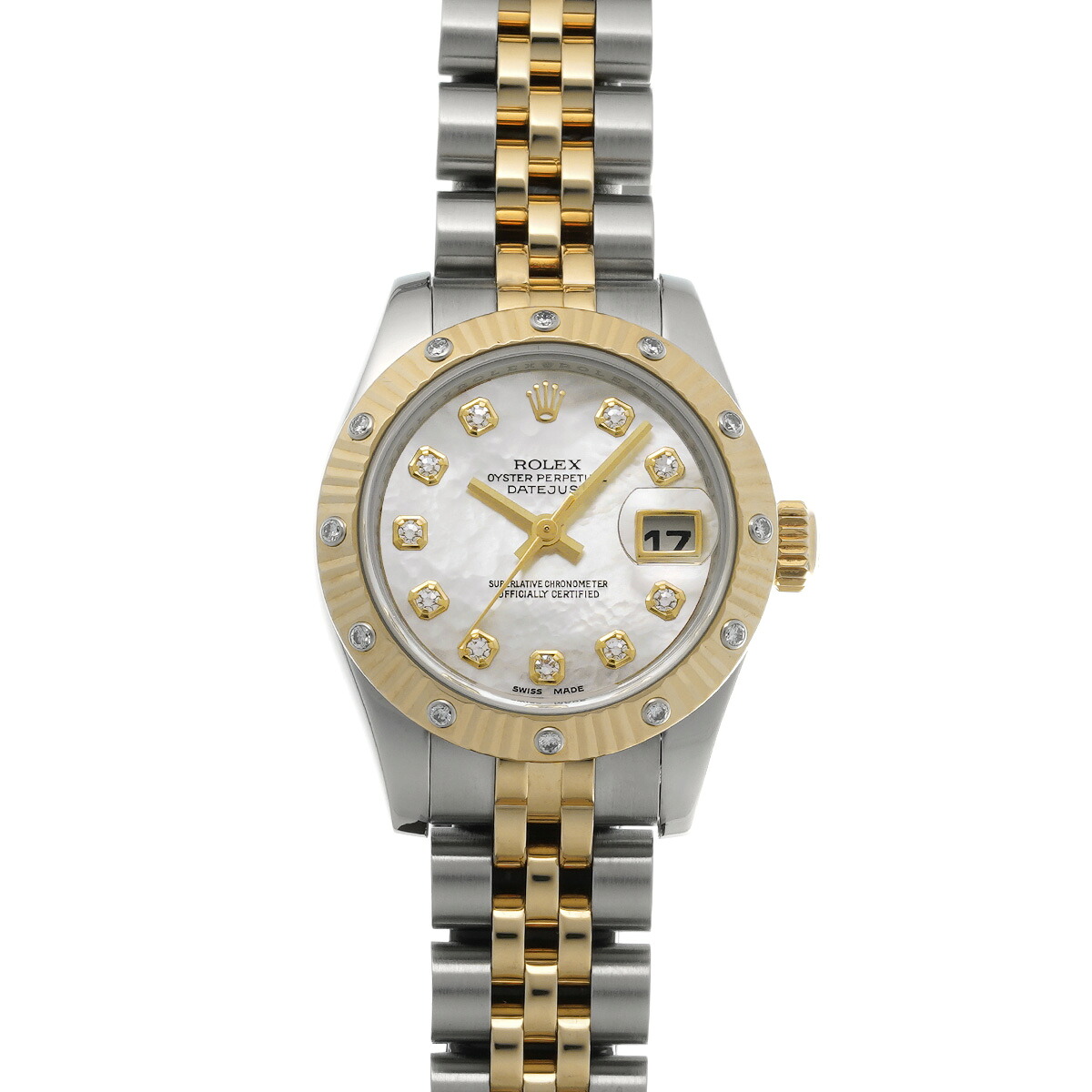 【～7/26 最大5万円クーポン】ロレックス ROLEX レディ デイトジャスト 26 179313NG ホワイトシェル/ダイヤモンド レディース 腕時計 ロレックス 時計 高級腕時計 ブランド 【ローン48回払い無金利】【中古】｜ウォッチニアン ブランド品専門店