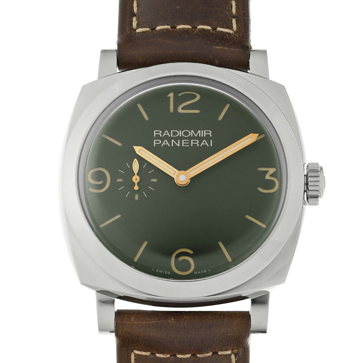 【～4/10 最大5万円クーポン】パネライ PANERAI ラジオミール 45mm PAM00995 V番(2019年製造) ミリタリーグリーン メンズ 腕時計 パネライ 時計 高級腕時計 ブランド 【ローン48回払い無金利】【中古】