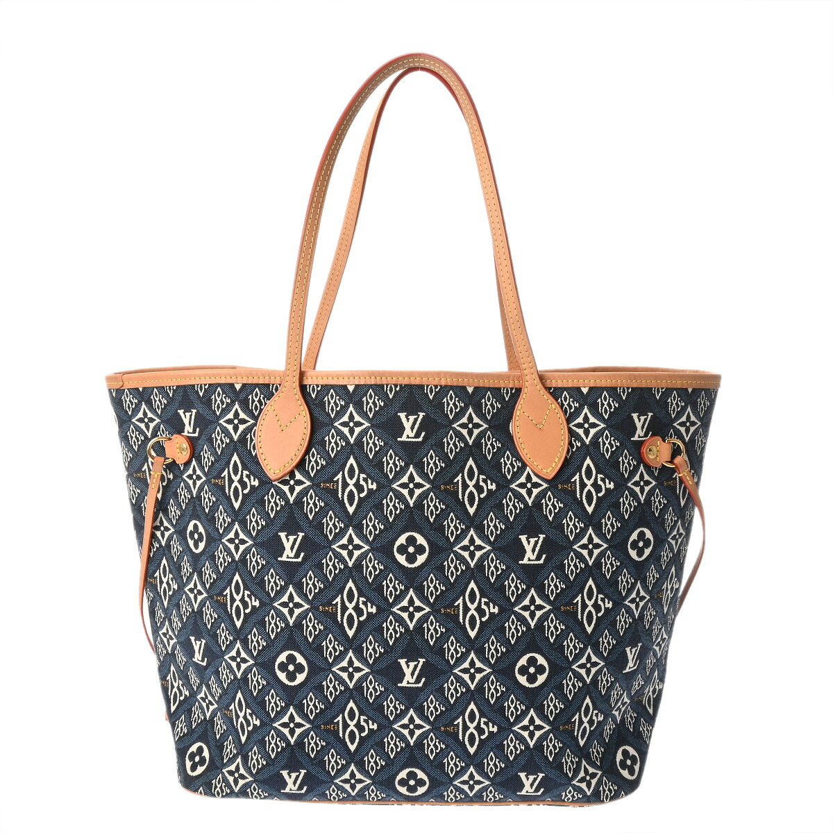 【～4/17 最大5万円クーポン】ルイ ヴィトン LOUIS VUITTON モノグラムジャカード ネヴァーフル MM ネイビー M57484 ジャガードキャンバス レディース トートバッグ ヴィトンバッグ バック ブランド 【ローン48回払い無金利】【中古】