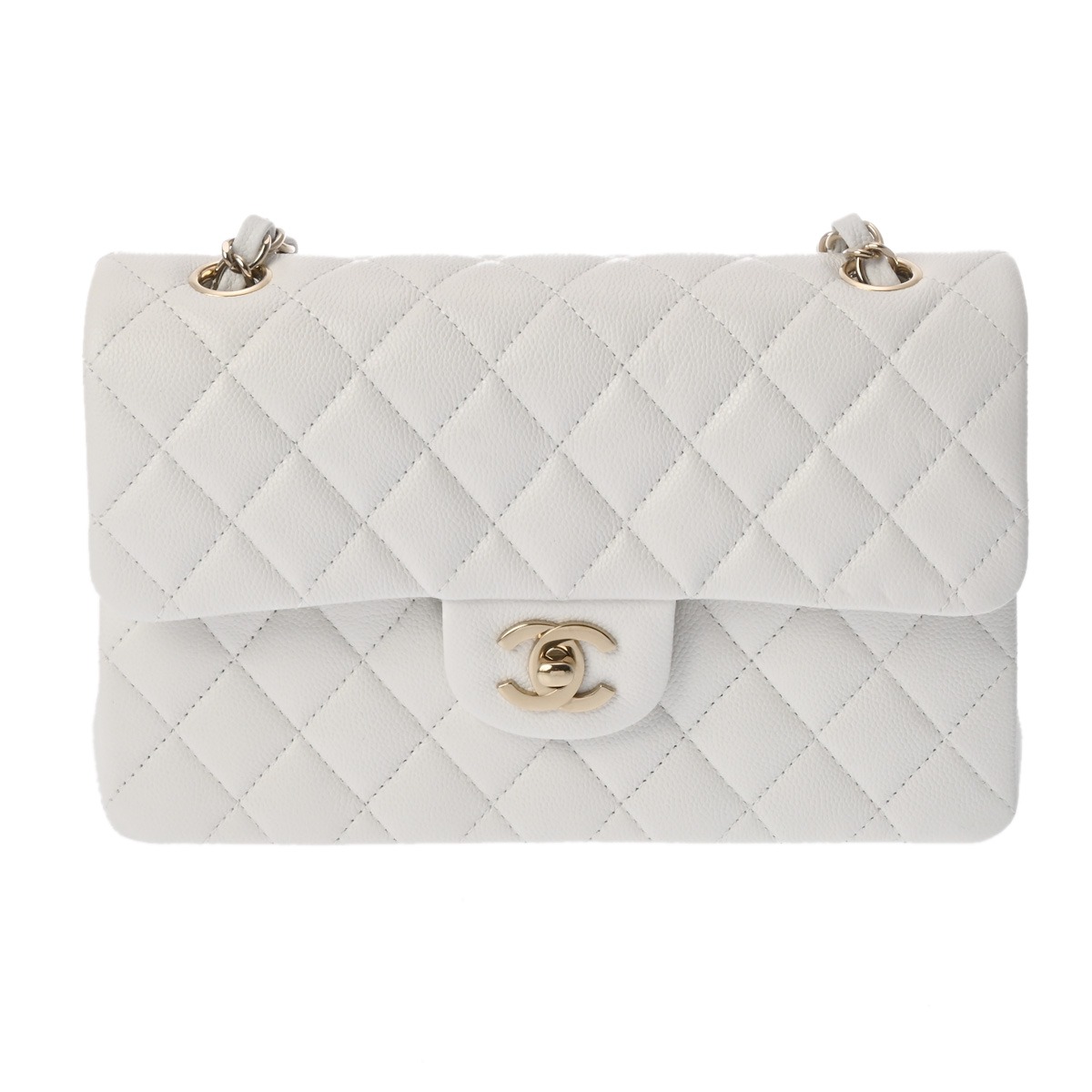 【～4/17 最大5万円クーポン】シャネル CHANEL マトラッセ クラシック スモール ハンドバッグ 23cm ホワイト A01113 グレインドカーフスキン レディース ショルダーバッグ chanel シャネル バッグ バック ブランド 【ローン48回払い無金利】【中古】