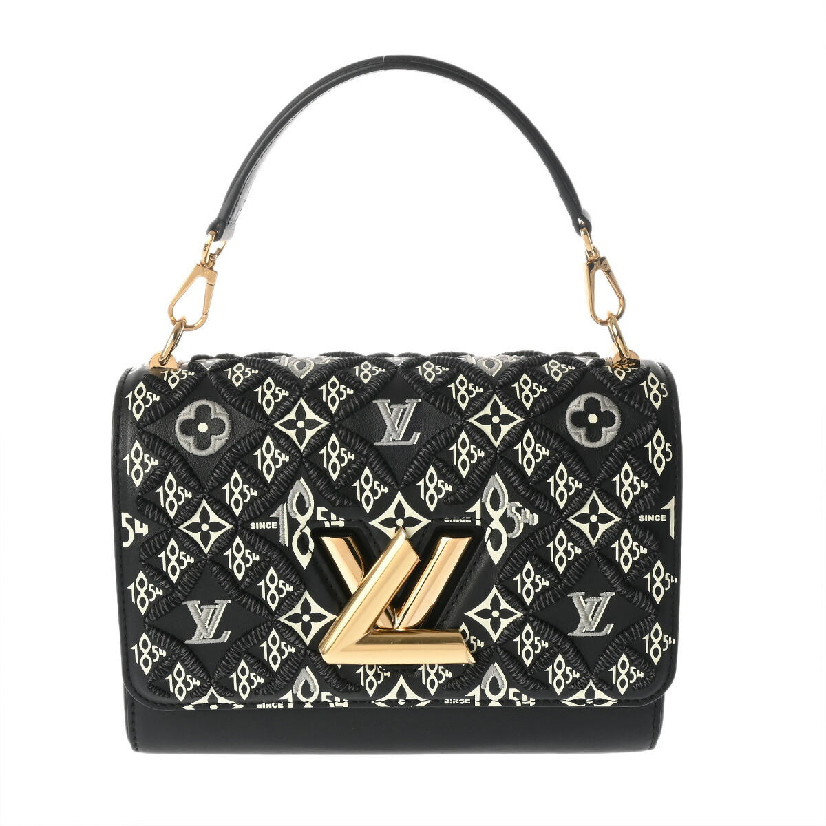 【～4/17 最大5万円クーポン】ルイ ヴィトン LOUIS VUITTON モノグラムジャカード ツイスト MM Since 1854 ノワール M57442 レザー レディース ショルダーバッグ ヴィトンバッグ バック ブランド 【ローン48回払い無金利】【中古】
