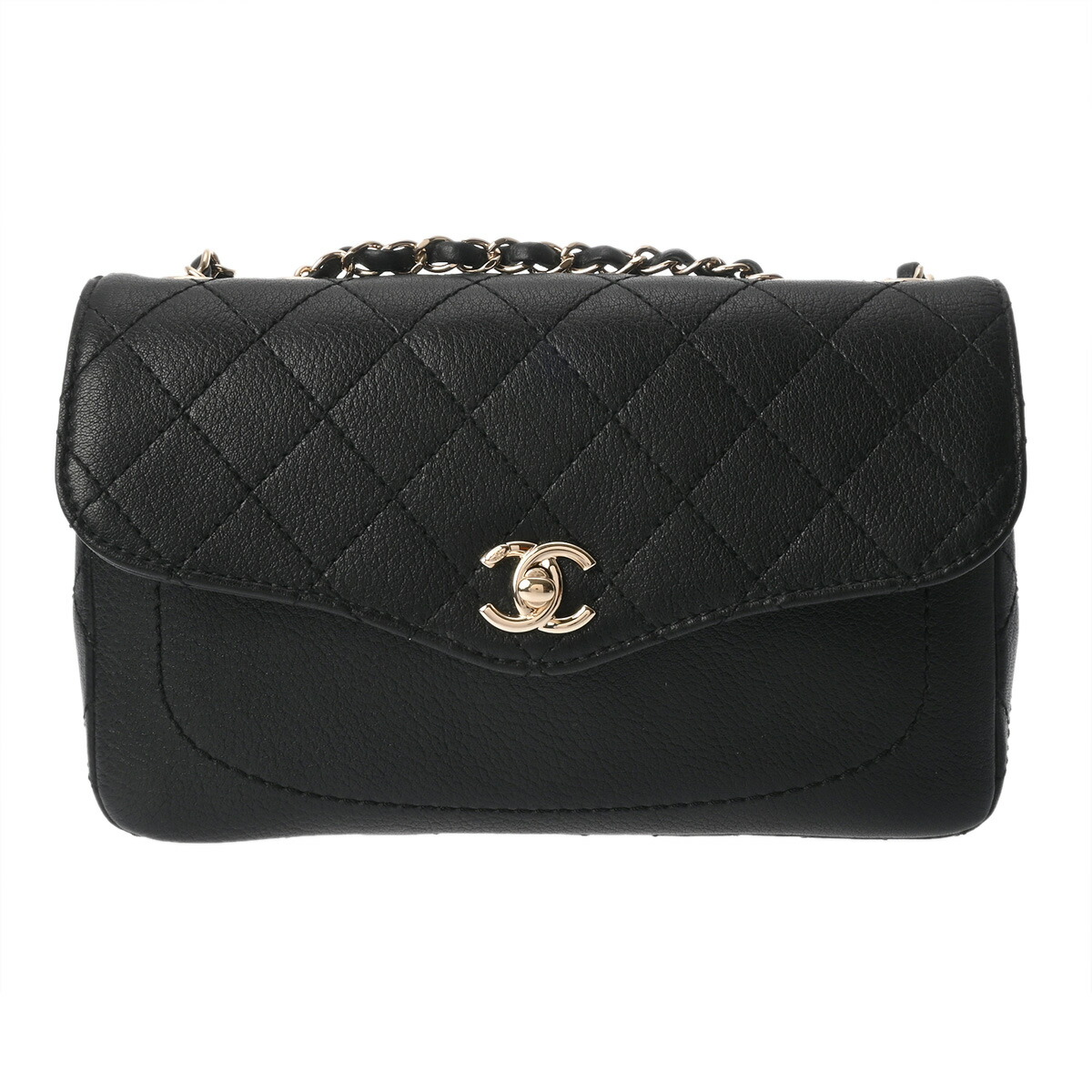 ■新同■　シャネル マトラッセ 25 チェーン ショルダー バッグ Ｗフラップ ラム レザー ブラック 箱 【329425】4 CHANEL - □新同□ シャネル マトラッセ 25 チェーン ショルダー