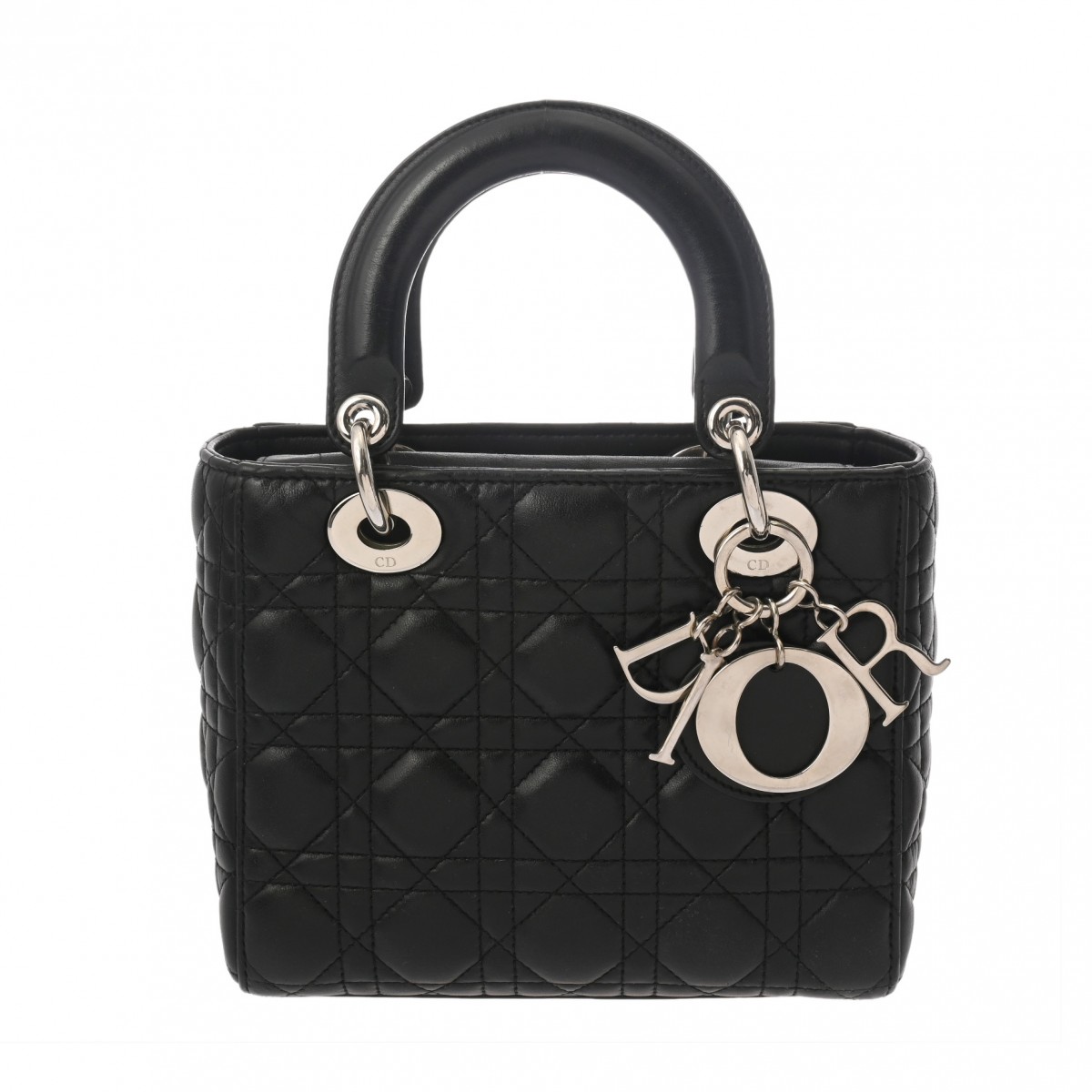 【～7/26 最大5万円クーポン】ディオール Dior LADY DIOR My ABCDior スモールバッグ カナージュ ブラック M05380CAL ラムスキン レディース ハンドバッグ ディオール ハンドバッグ バック ブランド 【ローン48回払い無金利】【中古】｜ウォッチニアン ブランド品専門店