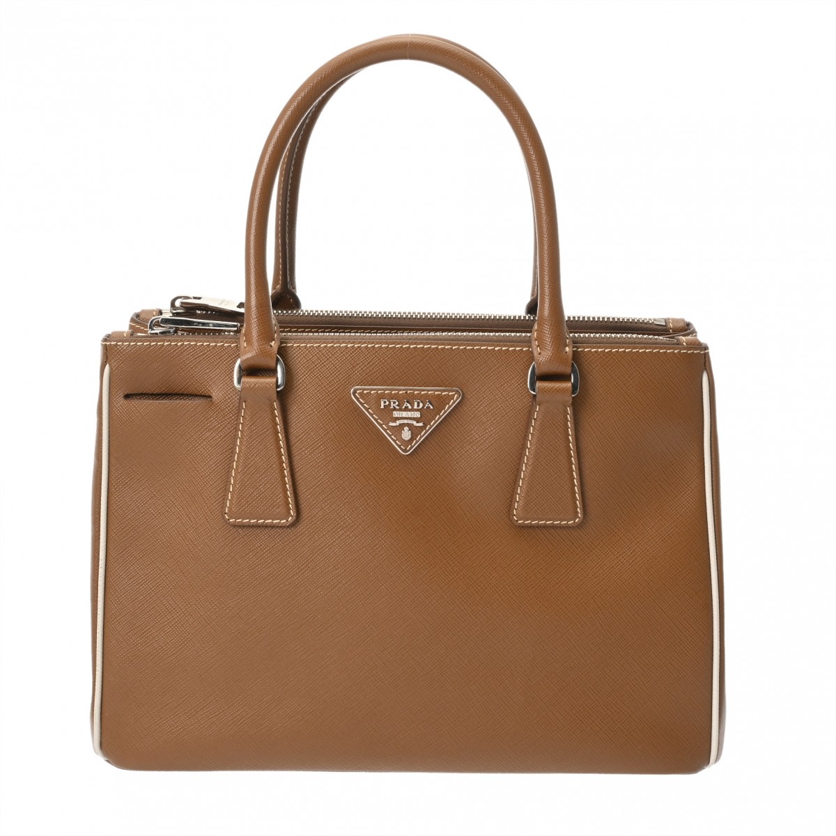 プラダ PRADA ガレリア ミディアムバッグ 2WAY ブラウン 1BA863 サフィアーノレザー レディース ハンドバッグ プラダ ハンドバッグ バック ブランド 【ローン48回払い無金利】【中古】